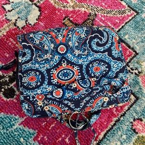 Vera Bradley hanging travel organizer marrakesh blue orange white floral